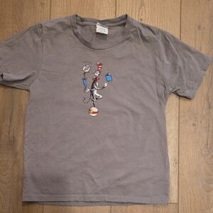 Kids Gray Dr. Seuss Cat in the Hat T-Shirt Size Small Read Across America